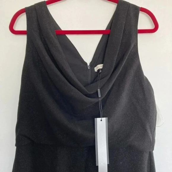 Halston Effle Sleeveless Cowl Neck Metallic Shimmer Gown - Picture 9 of 9